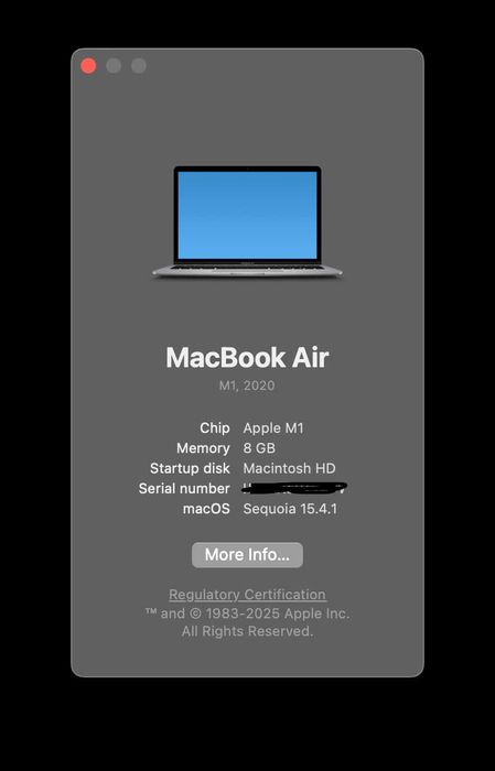 MacBook air m1 8/256