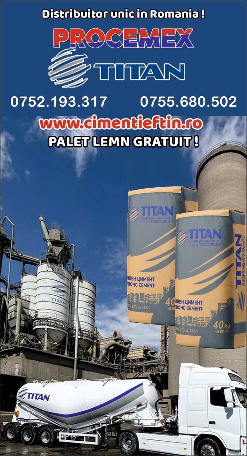 Importator si Distribuitor Ciment Titan 40 Kg - comanda minima 595 sac