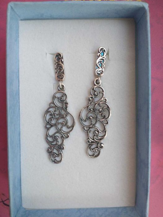 Сребърни обеци нови