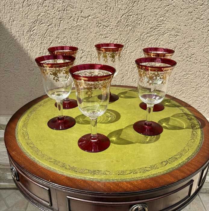 Elegant set de lux-sase pahare pentru vin-Murano Medici-Italia