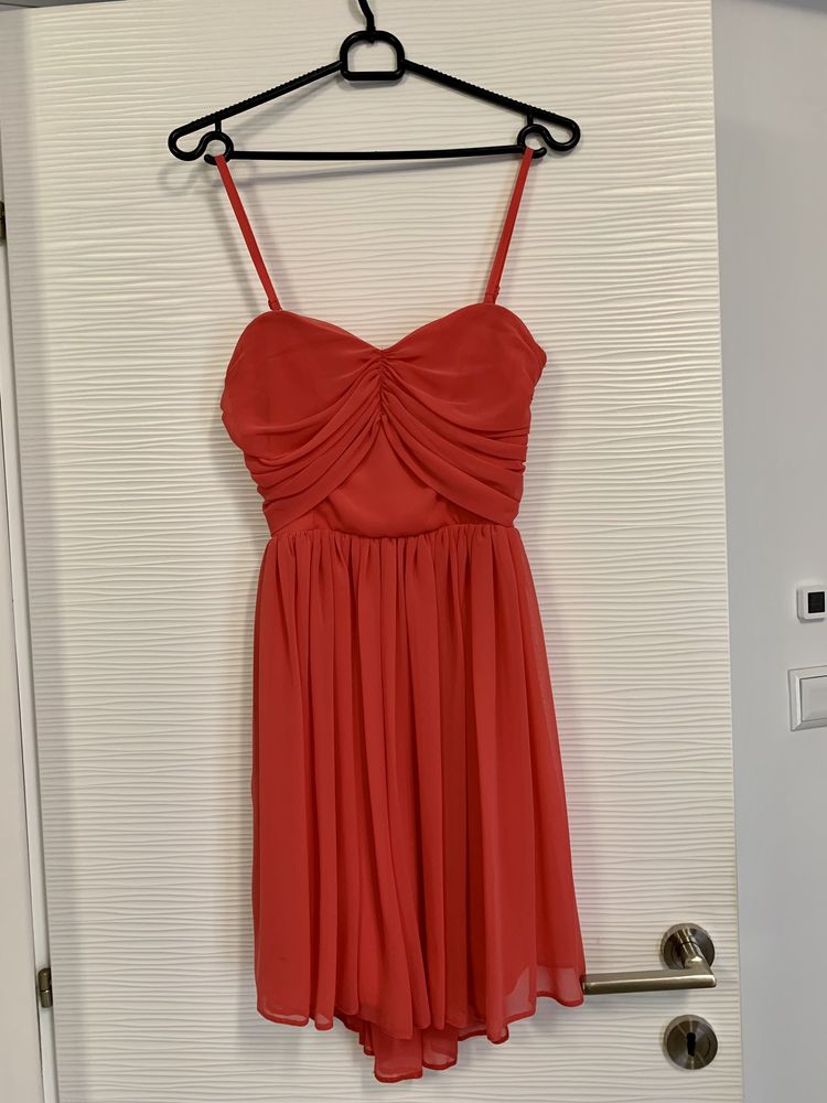 Rochie zi/seara ASOS cu/fara bretele, coral, UK 6 (XS/34)