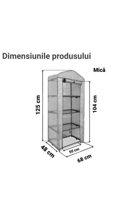 Seră de grădină, mini solar tip cort cu cadru metalic