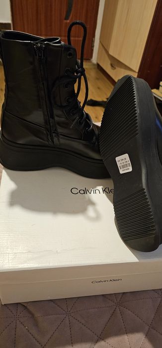 Ghete flatform de piele Calvin Klein, marimea 38
