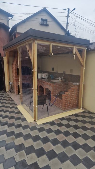 Închideri terase și foișoare cu folie pvc Cristal