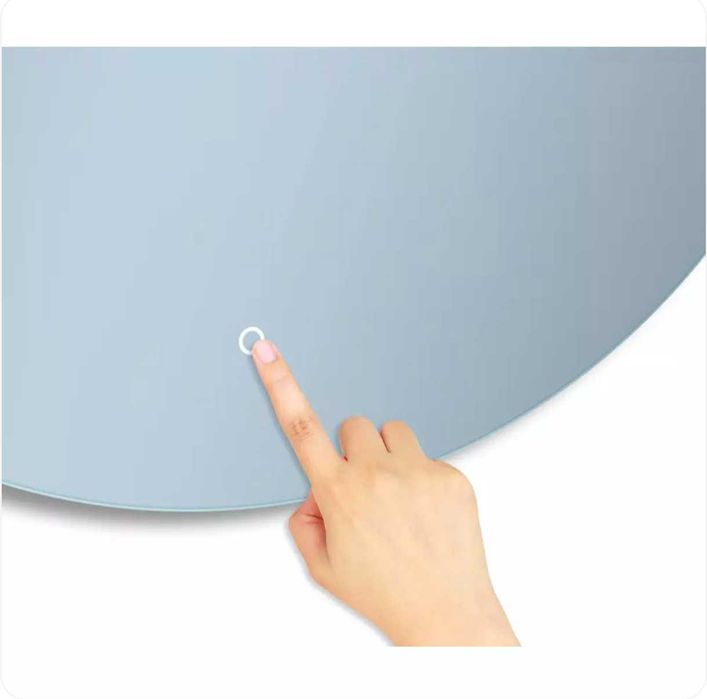 Oglindă rotundă 50 cm si 60 cm, alb natural