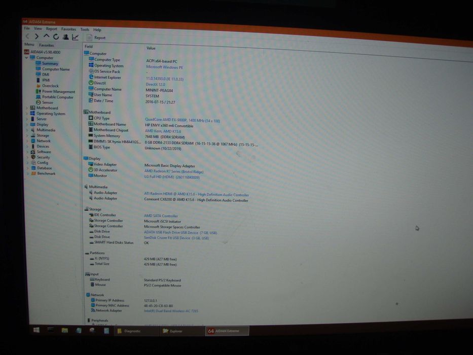 Dezmembre HP ENVY X360 M6 Convertible PC AMD FX-9800P Radeon R7 2.7Ghz