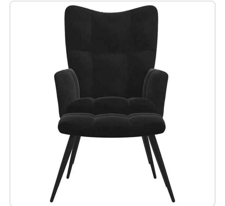 Кресло черно кадифе с мемори пяна 2бр