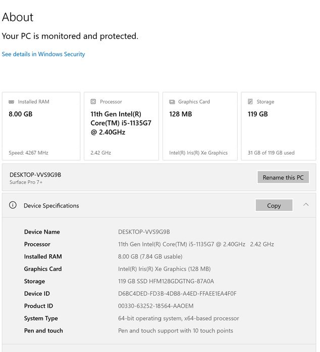 Microsoft Surface 7Pro+ , model 1960