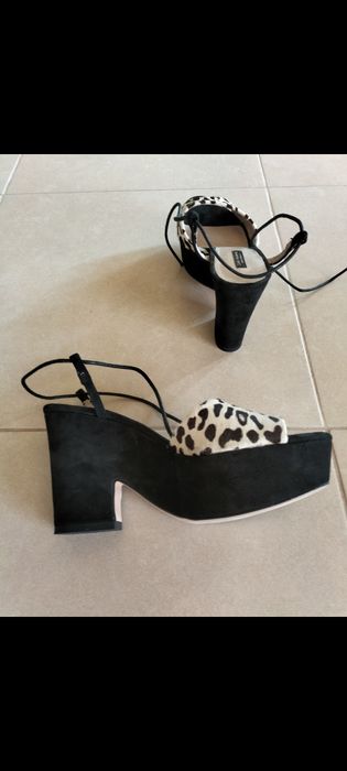 Sandale damă piele naturala Zara, măr 40