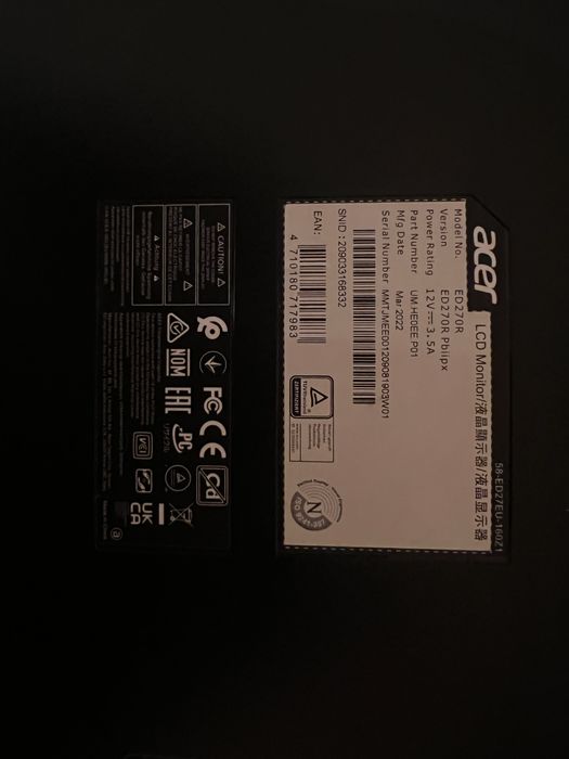 Продается Монитор Acer ED270R с Сломанным экраном