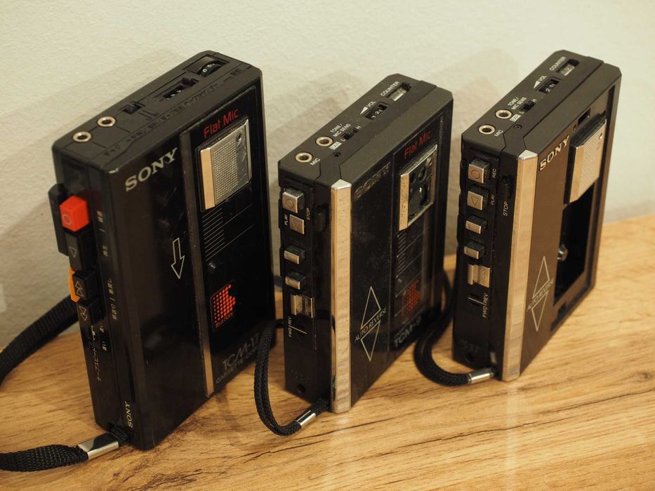 Lot de 3 casetofoane Sony TCM-9, TCM-19 - walkman, player retro