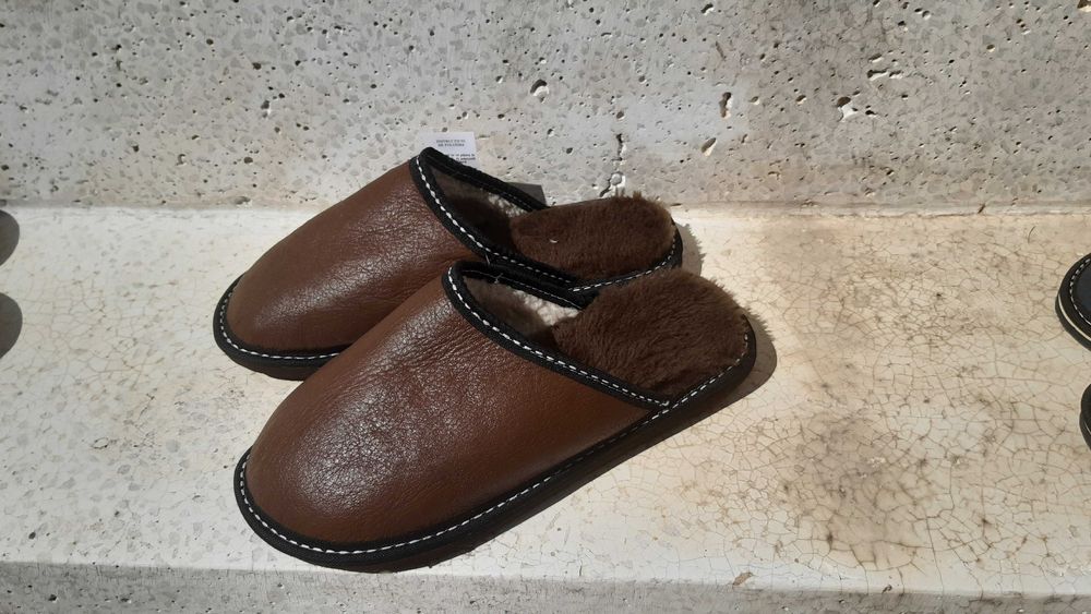 Papuci din blană naturală bărbătești