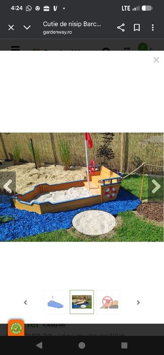 Vând loc de joaca tip barca Baloo din lemn nou, sigilat in cutie