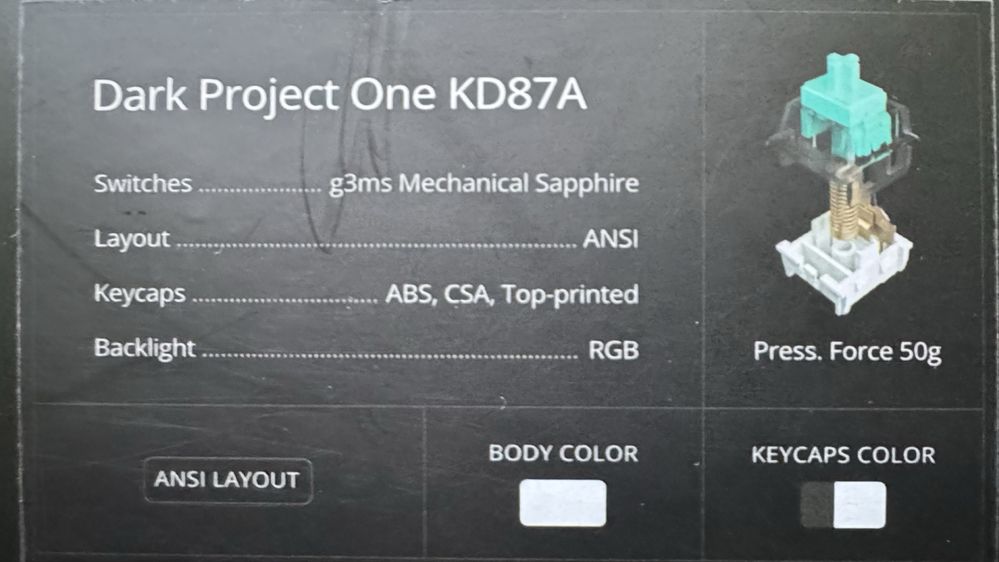 Клавиатура - DarkProject One KD87A