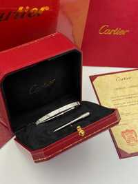 Brățară Cartier LOVE 17 White Gold 24K Slim Diamond