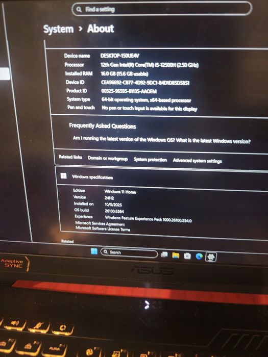 Laptop gaming asus tuf f15