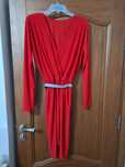 Rochie rosie Diva Charms, curea argintie, nr 38