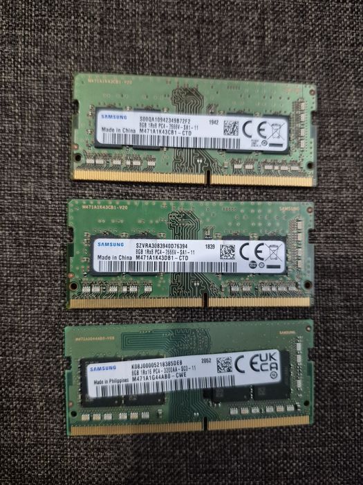 Memorie RAM DDR4 8GB laptop si DDR3 4GB/2GB/1GB desktop