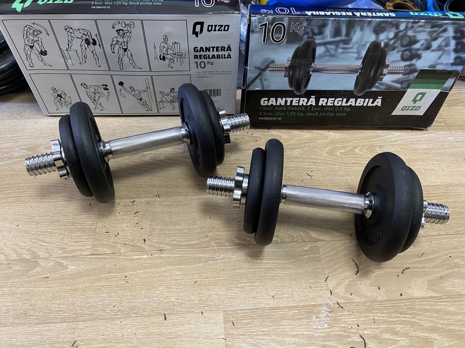 Gantere reglabile profesionale fier noi set 20 kg 10 kg+10 kg=20 kg