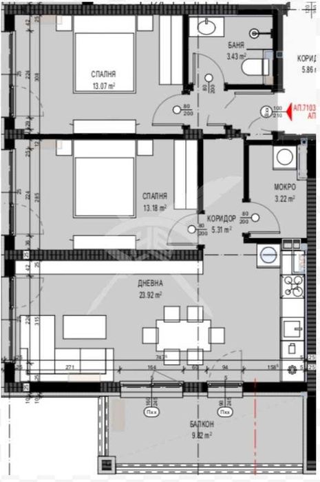 Тристаен апартамент в Слънчев Бряг 706-22127