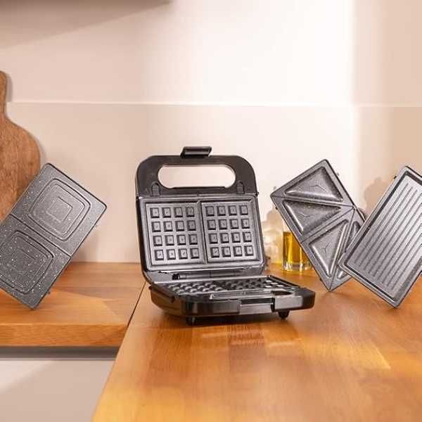 Тостер за сандвичи Cecotec 04309 Rock’nToast 4-в-1, черен