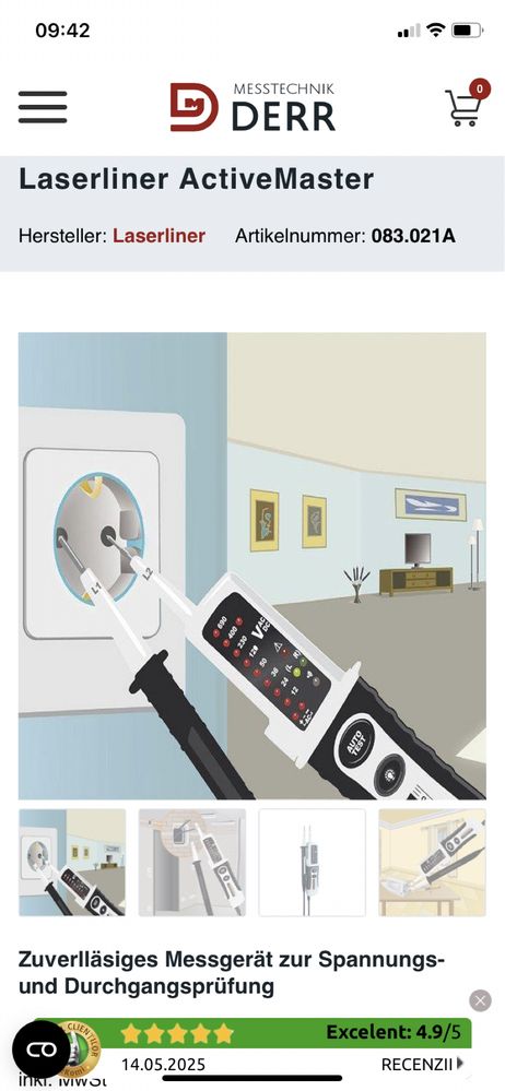 Tester de curent tensiune AC DC  Laserliner ActiveMaster,profesional.
