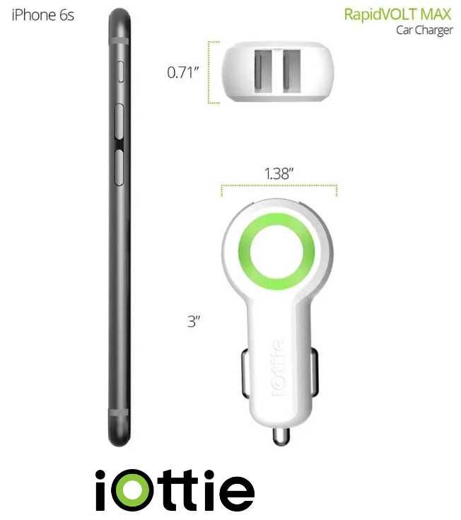 Incărcător auto iOttie, 5A (25W), pentru 2 telefoane simultan