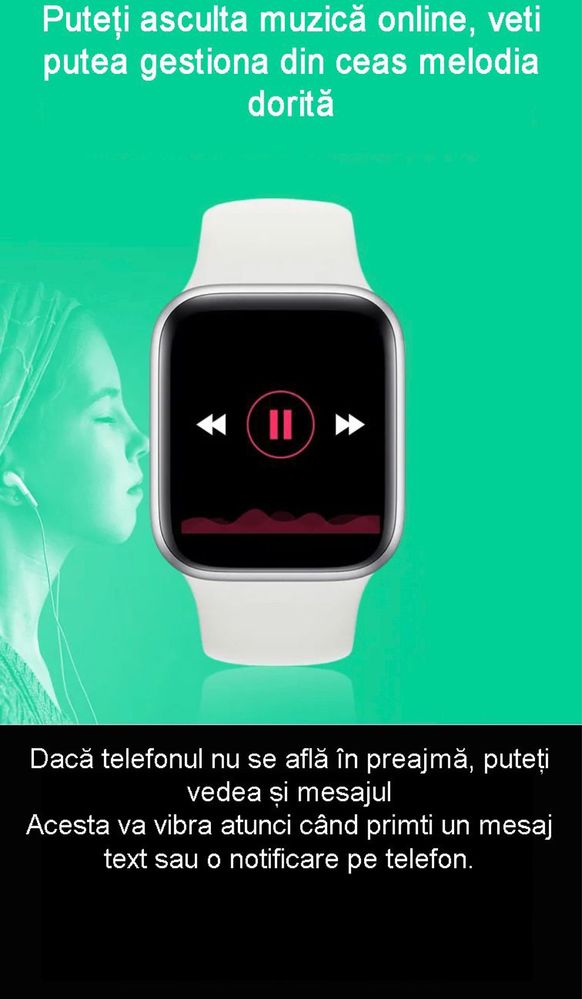 SMARTWATCH+ casti bluetooth