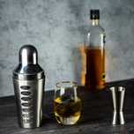 Shaker pentru bauturi si cockteil, 600ml, argintiu, cu retete, din