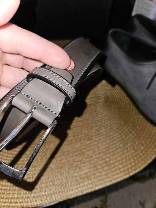 nou-set pantofi eleganti gri,marime 41 si curea gri