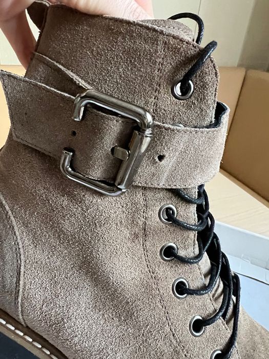 Ghete dama piele intoarsa, maro, marime 39