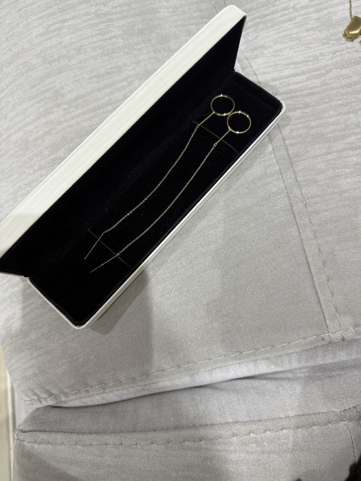 Золотые серги весучие золота 585 проба италия