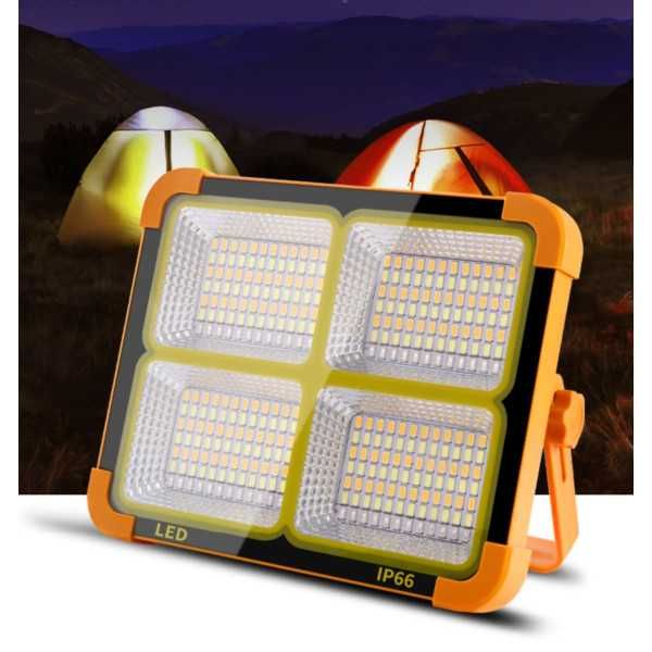 Соларна къмпинг лампа 100W с батерия 16500mAh и светлина 10000 LM