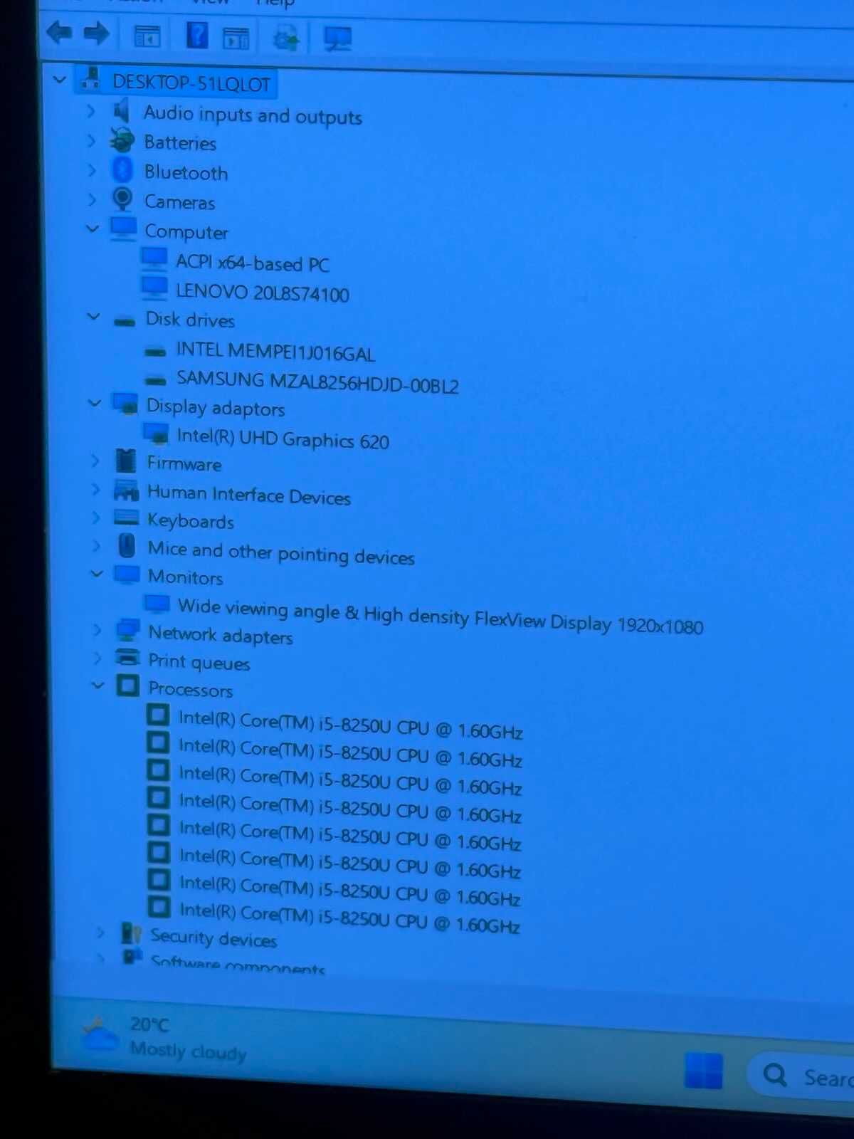 Lenovo Thinkpad T480s i5/16RAM/256SSD/UHD Graphics 620/Full HD IPS