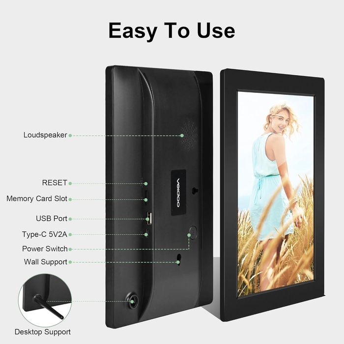 Ramă foto digitală Smart Home,cloud Veidoo 10 inch,negru,sigilat