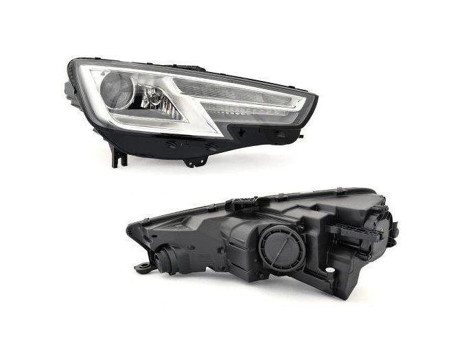 Far Audi A4/S4 (B9), 11.2015-07.2019, TYC, fata, partea dreapta, bi-xenon; cu ' lumina de zi' tip LED; D5S+H8+PWY24W; electric; fara bec descarcare; fara ballast; cu motor;