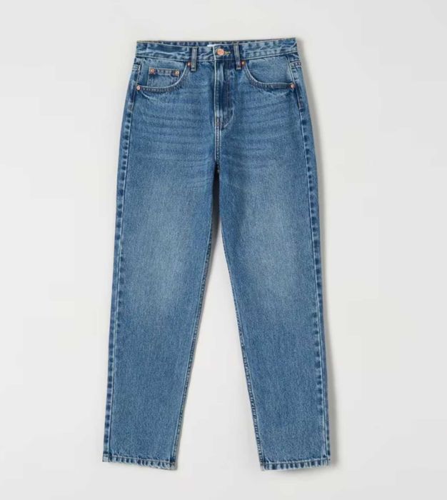 Blugi mom fit, blue, marime S/36 sau 26
