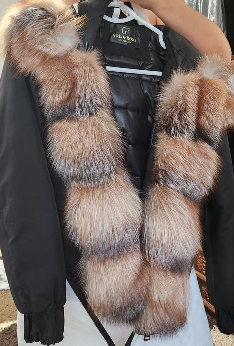 Geaca cu blanita  naturala de vulpe
