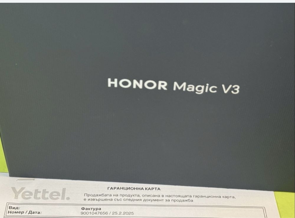 КАТО НОВ 512GB Honor Magic V3 Yettel Гаранция 2027 г. Green