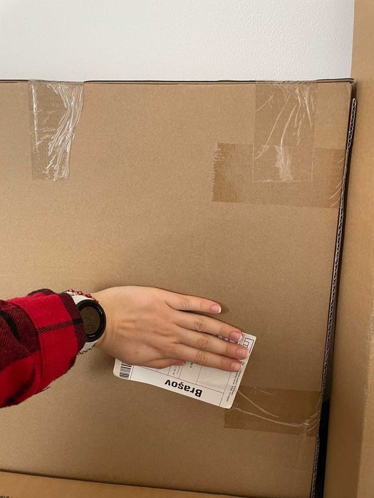 Vand GLADSTAD Pat tapiţat IKEA nou, 2 cutii depozitare,fara saltea