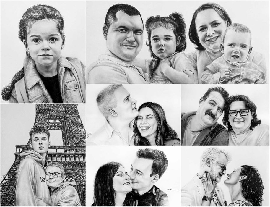 Portret realist in creion / portret personalizat / desen la comanda