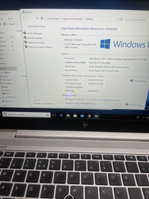 Laptop HP EliteBook touchscreen sim4G