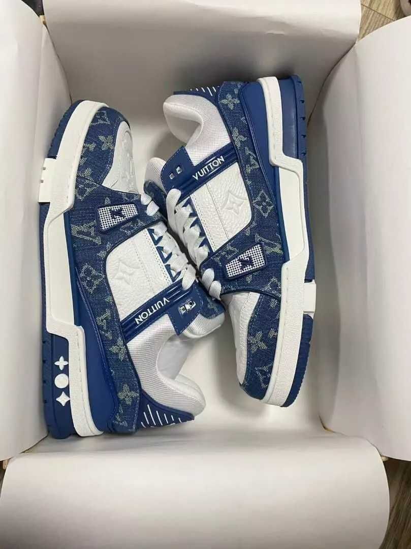 Adidasi Louis Vuitton Trainers White BLue Denim