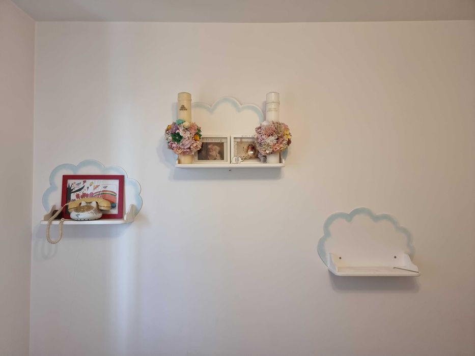 Vand set 3 polițe de perete din lemn model nor / norisor