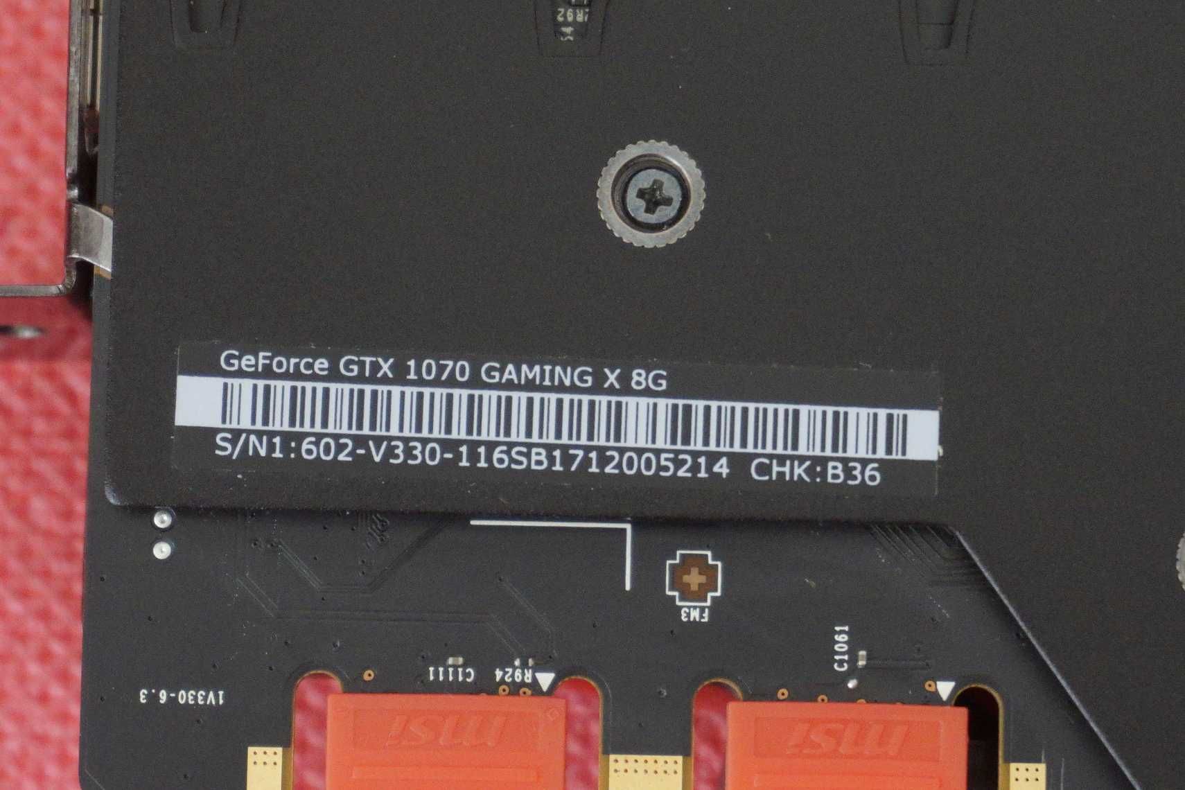 Nvidia GeForce GTX 1070 8GB MSI Gaming X Видео карта / Вкл.ДДС