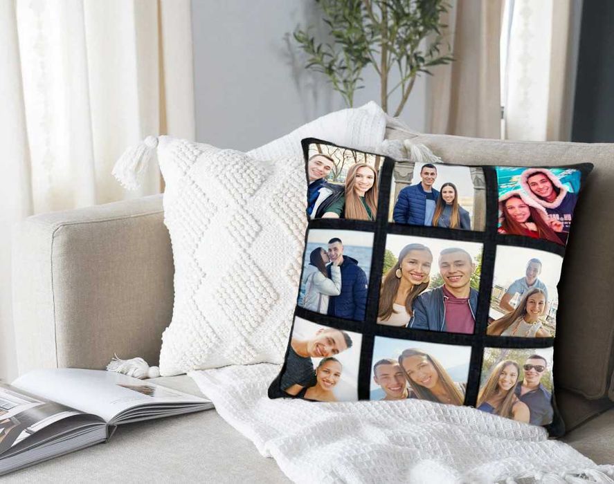 Възглавничка с  9 Ваши снимки - персонализирана декорация за дома