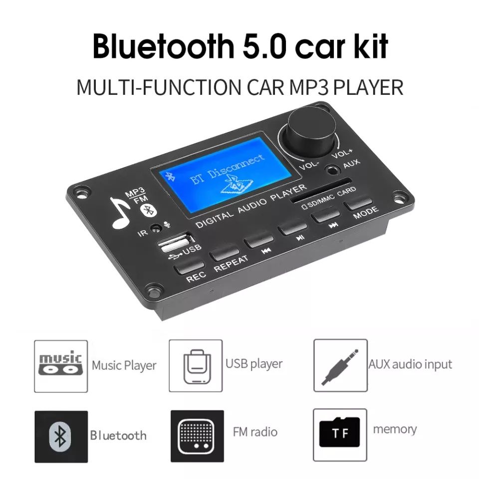 Mp3 player DC 7V-15V AIYIMA Bluetooth 5.0, папки,Sd,USB, mic,AUX, CALL