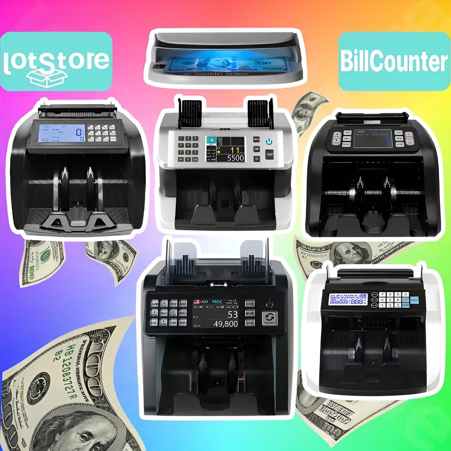 Счетчик денег купюр Billcounter с детектором определения сумм тенге