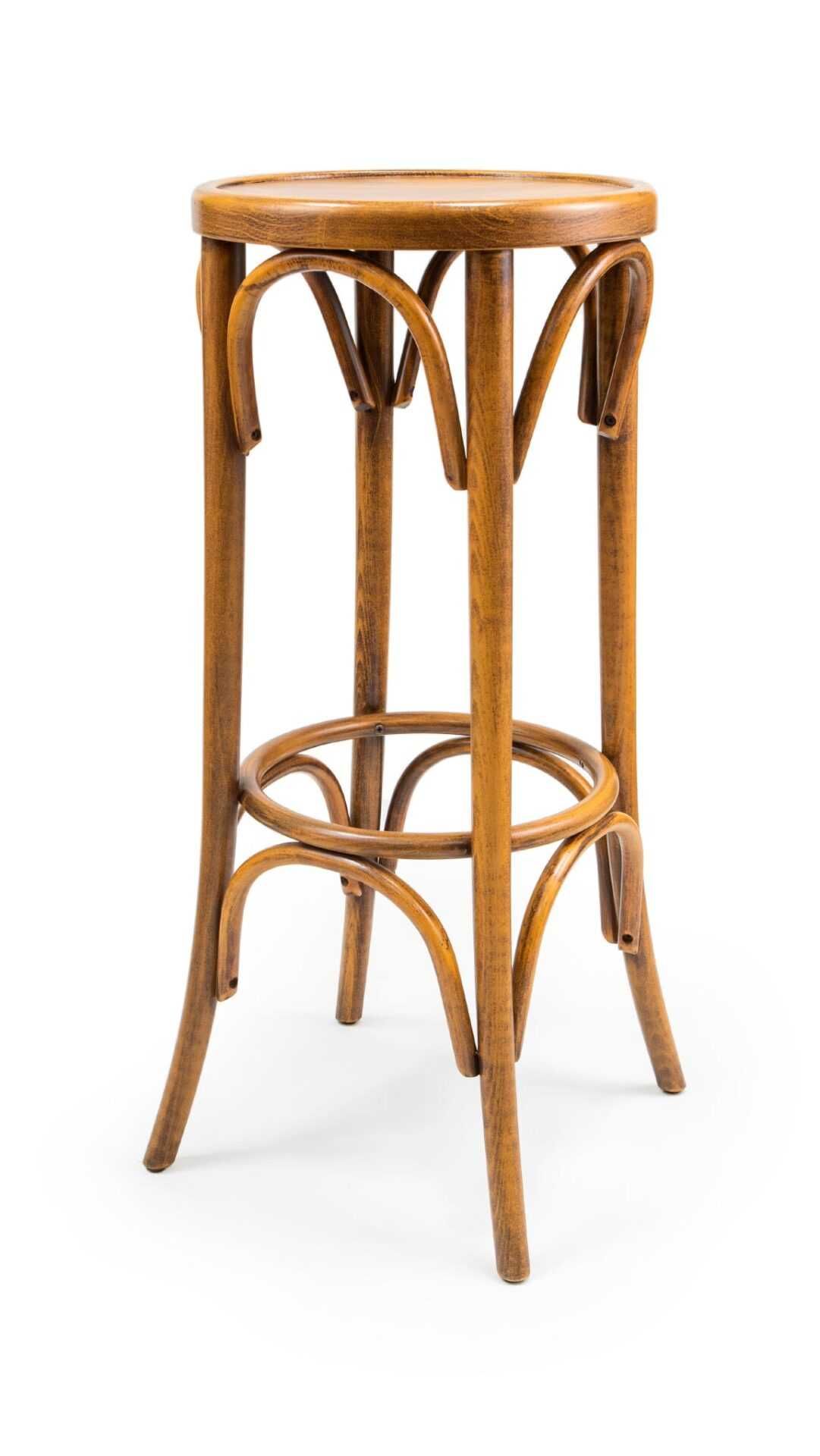 Дървен Бар стол , Табуретка от масив - Виенски Стил