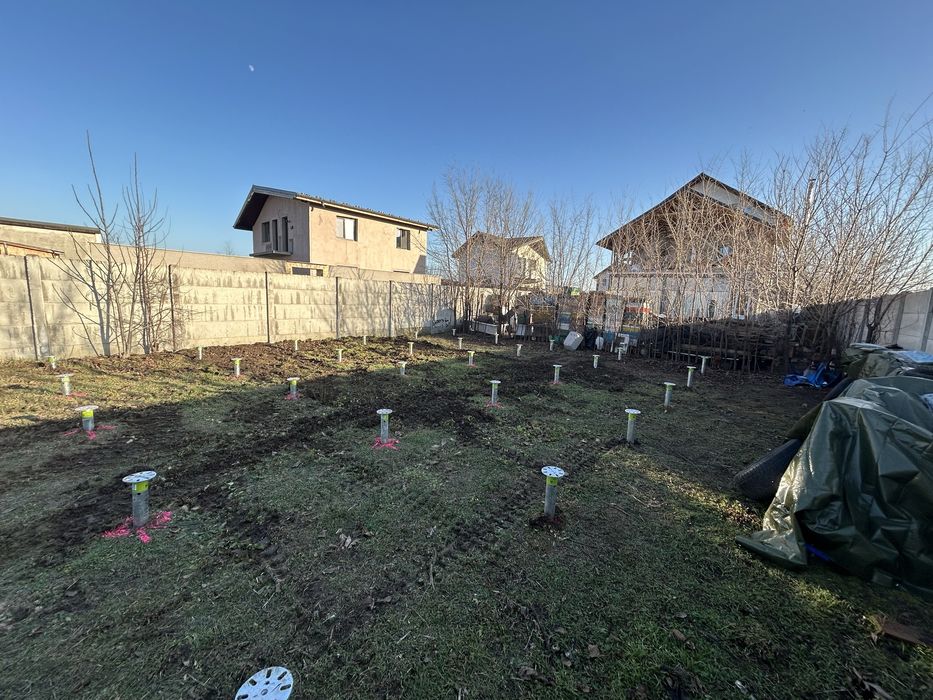 Fundație cabană(lemn,Aframe,modulară,sip,container)piloni metalici